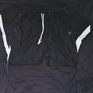 Under Armour Black Athletic Shorts with White Accents